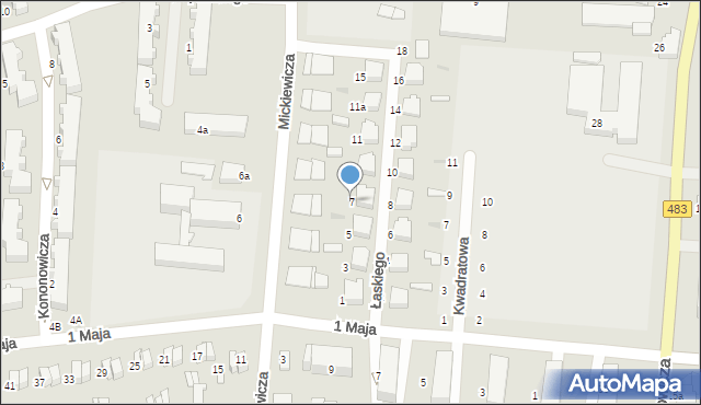 Łask, Łaskiego Jana, 7, mapa Łask
