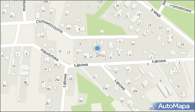 Laski, Łąkowa, 12, mapa Laski