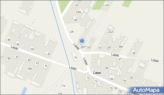 Laski, Laski, 103, mapa Laski