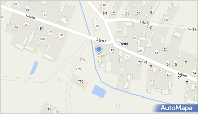 Laski, Laski, 77, mapa Laski