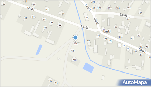 Laski, Laski, 77A, mapa Laski