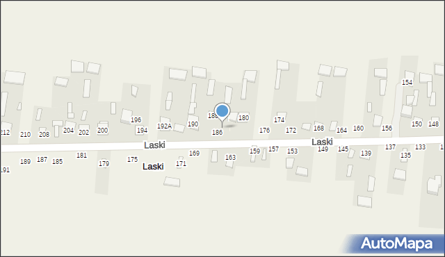 Laski, Laski, 184, mapa Laski