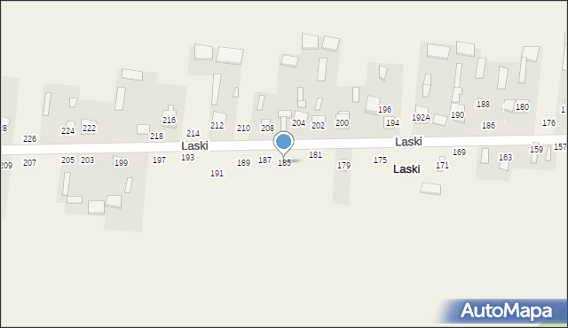 Laski, Laski, 185, mapa Laski