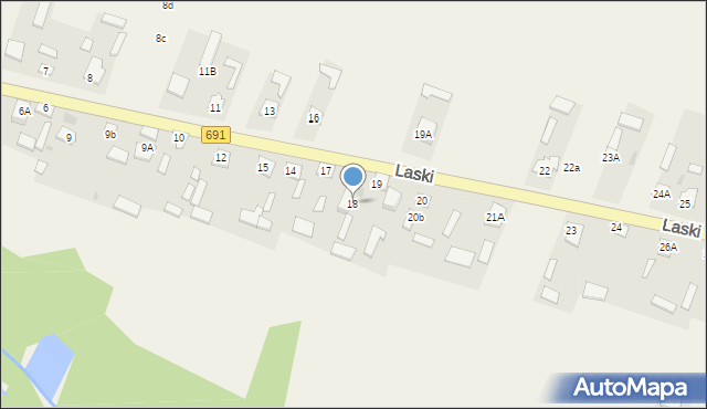 Laski, Laski, 18, mapa Laski
