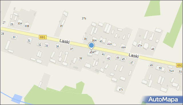 Laski, Laski, 40A, mapa Laski