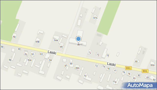 Laski, Laski, 68, mapa Laski