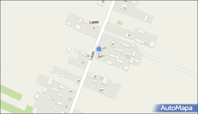 Laski, Laski, 28A, mapa Laski