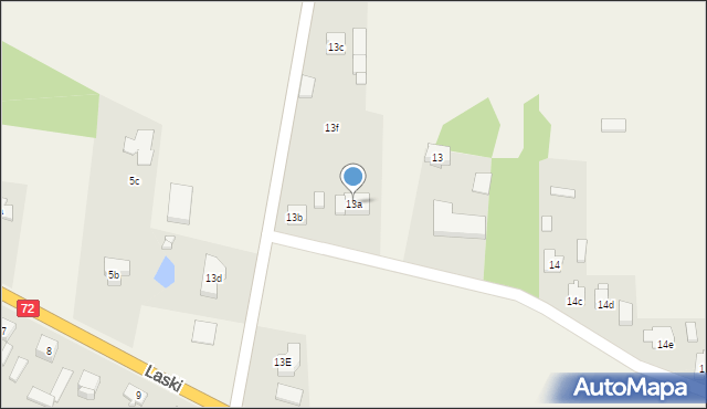 Laski, Laski, 13a, mapa Laski