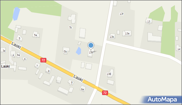 Laski, Laski, 13d, mapa Laski