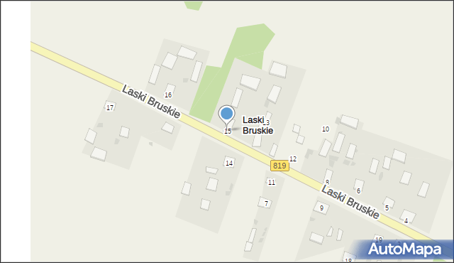 Laski Bruskie, Laski Bruskie, 15, mapa Laski Bruskie