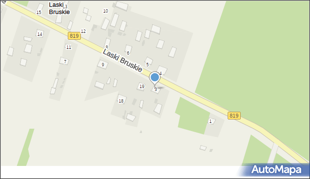 Laski Bruskie, Laski Bruskie, 3, mapa Laski Bruskie