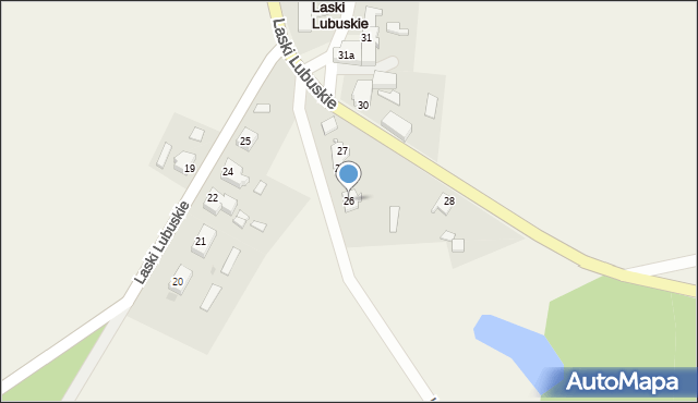 Laski Lubuskie, Laski Lubuskie, 26, mapa Laski Lubuskie
