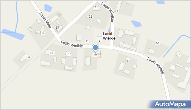 Laski Wielkie, Laski Wielkie, 10, mapa Laski Wielkie