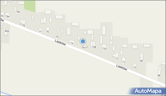 Lasków, Lasków, 73, mapa Lasków