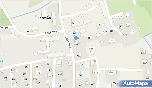 Laskowa, Laskowa, 418, mapa Laskowa