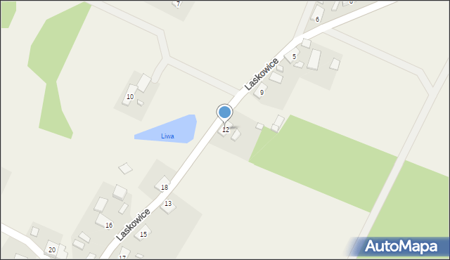 Laskowice, Laskowice, 12, mapa Laskowice