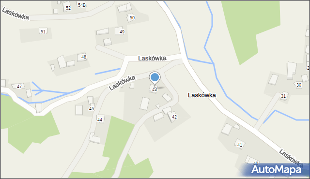 Laskówka, Laskówka, 43, mapa Laskówka