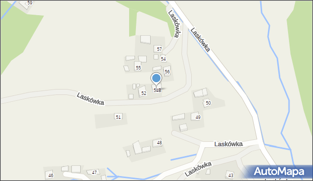 Laskówka, Laskówka, 54B, mapa Laskówka