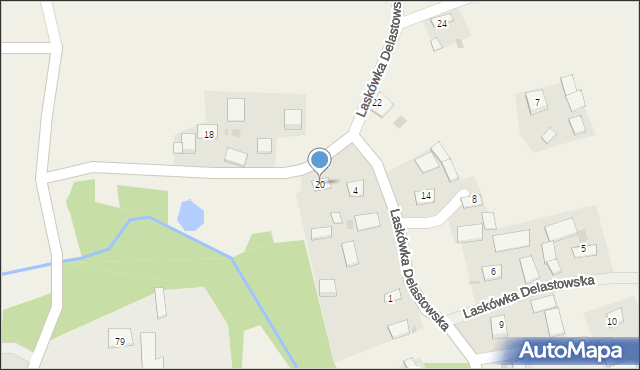 Laskówka Delastowska, Laskówka Delastowska, 20, mapa Laskówka Delastowska
