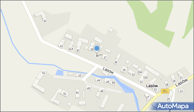 Lasów, Lasów, 38, mapa Lasów