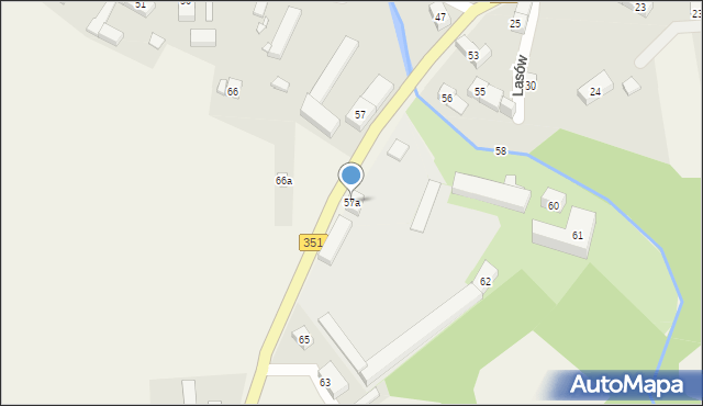 Lasów, Lasów, 57a, mapa Lasów
