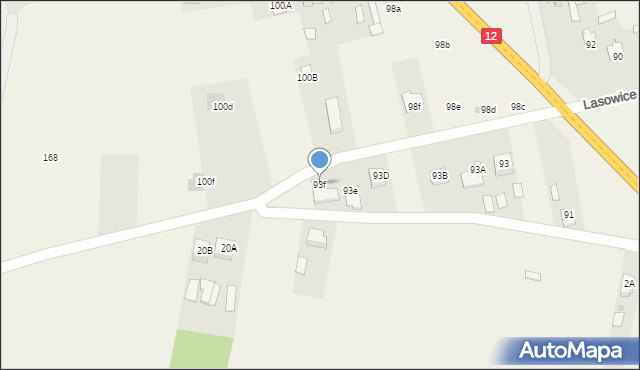 Lasowice, Lasowice, 93f, mapa Lasowice