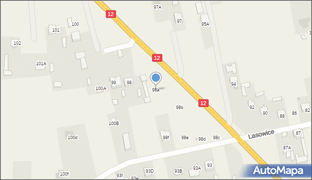 Lasowice, Lasowice, 98a, mapa Lasowice