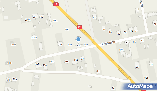 Lasowice, Lasowice, 98d, mapa Lasowice