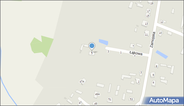Łaszczów, Łąkowa, 5, mapa Łaszczów