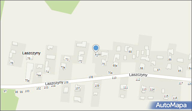 Laszczyny, Laszczyny, 71, mapa Laszczyny