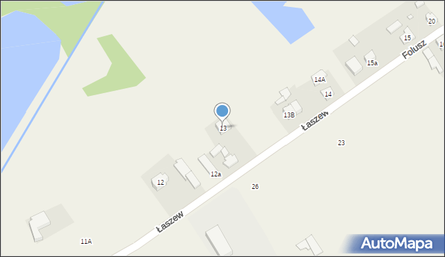 Łaszew, Łaszew, 13, mapa Łaszew