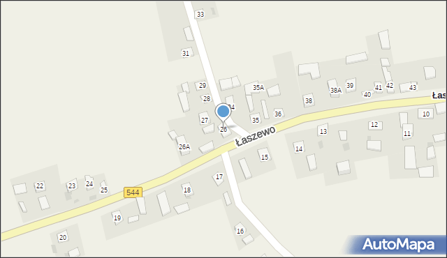 Łaszewo, Łaszewo, 26, mapa Łaszewo