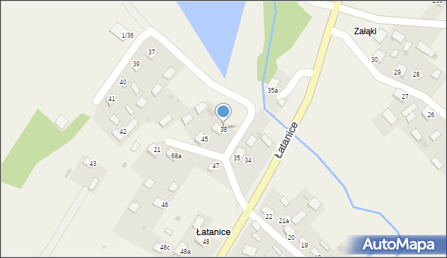 Łatanice, Łatanice, 38, mapa Łatanice