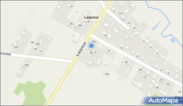 Łatanice, Łatanice, 53, mapa Łatanice