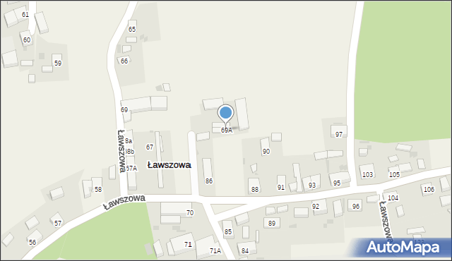 Ławszowa, Ławszowa, 69A, mapa Ławszowa