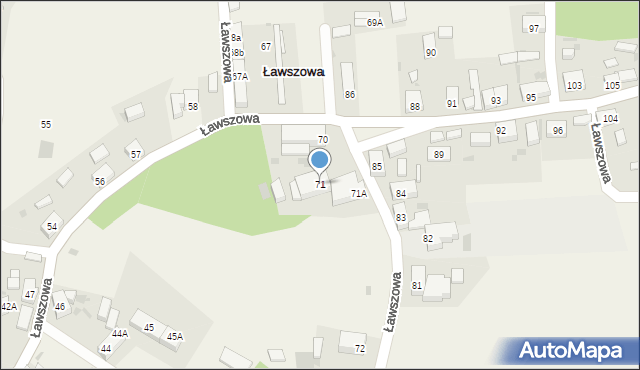 Ławszowa, Ławszowa, 71, mapa Ławszowa