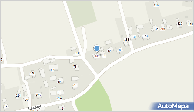 Łazany, Łazany, 143, mapa Łazany
