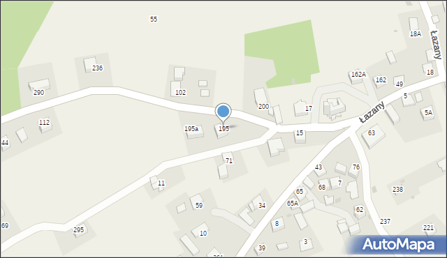 Łazany, Łazany, 195, mapa Łazany
