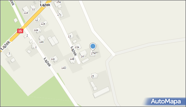 Łążek, Łążek, 17A, mapa Łążek