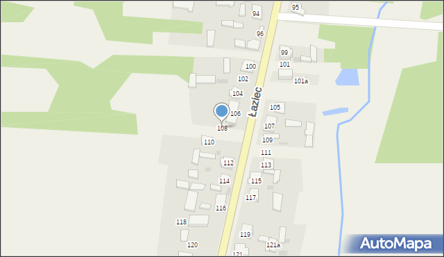 Łaziec, Łaziec, 108, mapa Łaziec