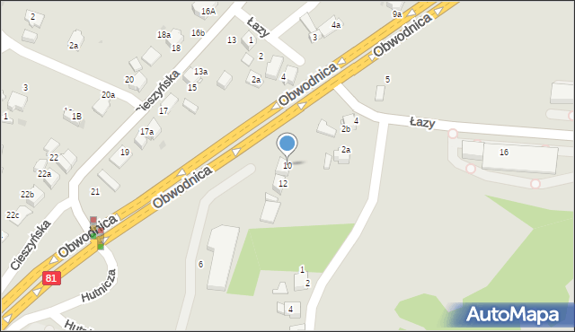 Łaziska Górne, Łazy, 10, mapa Łaziska Górne