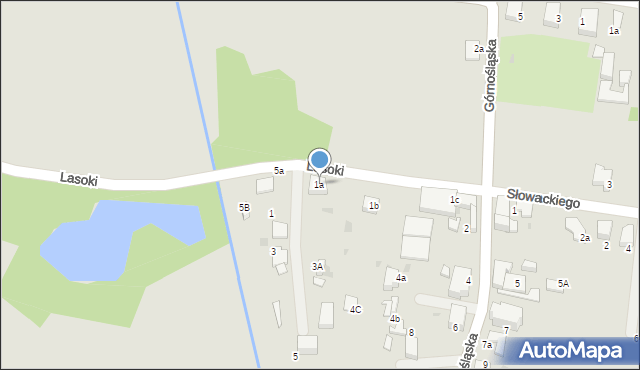 Łaziska Górne, Lasoki, 1a, mapa Łaziska Górne