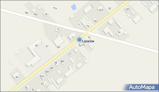 Łaznów, Łaznów, 74, mapa Łaznów