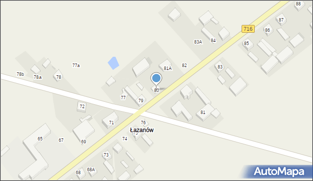 Łaznów, Łaznów, 80, mapa Łaznów