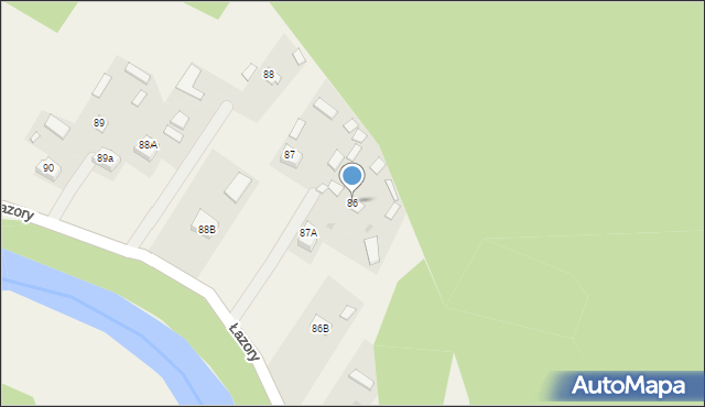 Łazory, Łazory, 86, mapa Łazory