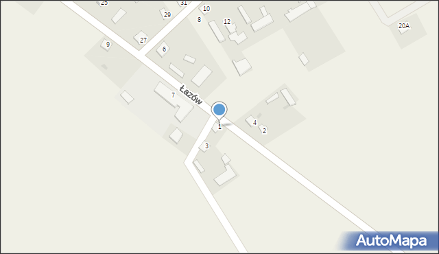 Łazów, Łazów, 1, mapa Łazów