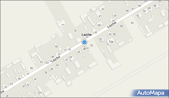 Łazów, Łazów, 48, mapa Łazów