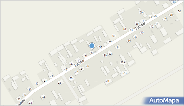 Łazów, Łazów, 53, mapa Łazów