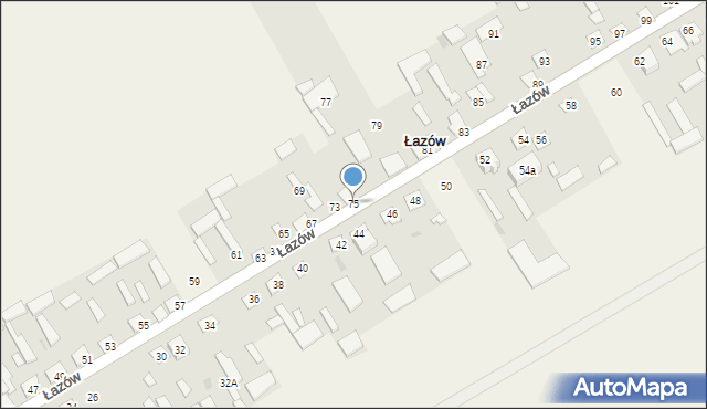 Łazów, Łazów, 75, mapa Łazów