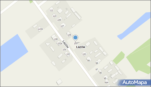 Łazów, Łazów, 103, mapa Łazów